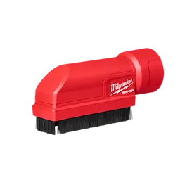 The Milwaukee AIR-TIP Boiler Coil Cleaning Brush Tool is a red cleaning brush attachment with black bristles designed for cleaning coil surfaces.