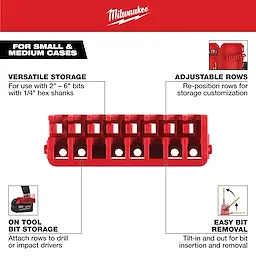 MILWAUKEE® Small & Medium Case Rows for Impact Driver Accessories