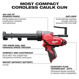 M12 12-Volt Lithium-Ion Cordless 10 oz. Caulk and Adhesive Gun (Tool-Only)