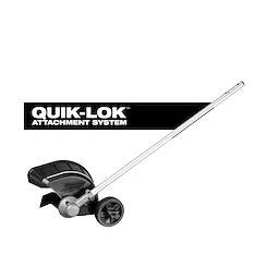 QUIK-LOK Bed Redefiner Attachment with long metal shaft, wheel, and guard on a plain background.