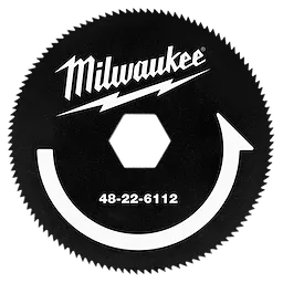 Armored Cable Cutter Replacement Blade with a hexagonal mounting hole in the center, features a black finish and model number 48-22-6112.