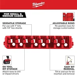 MILWAUKEE® Small & Medium Case Rows for Insert Bit Accessories