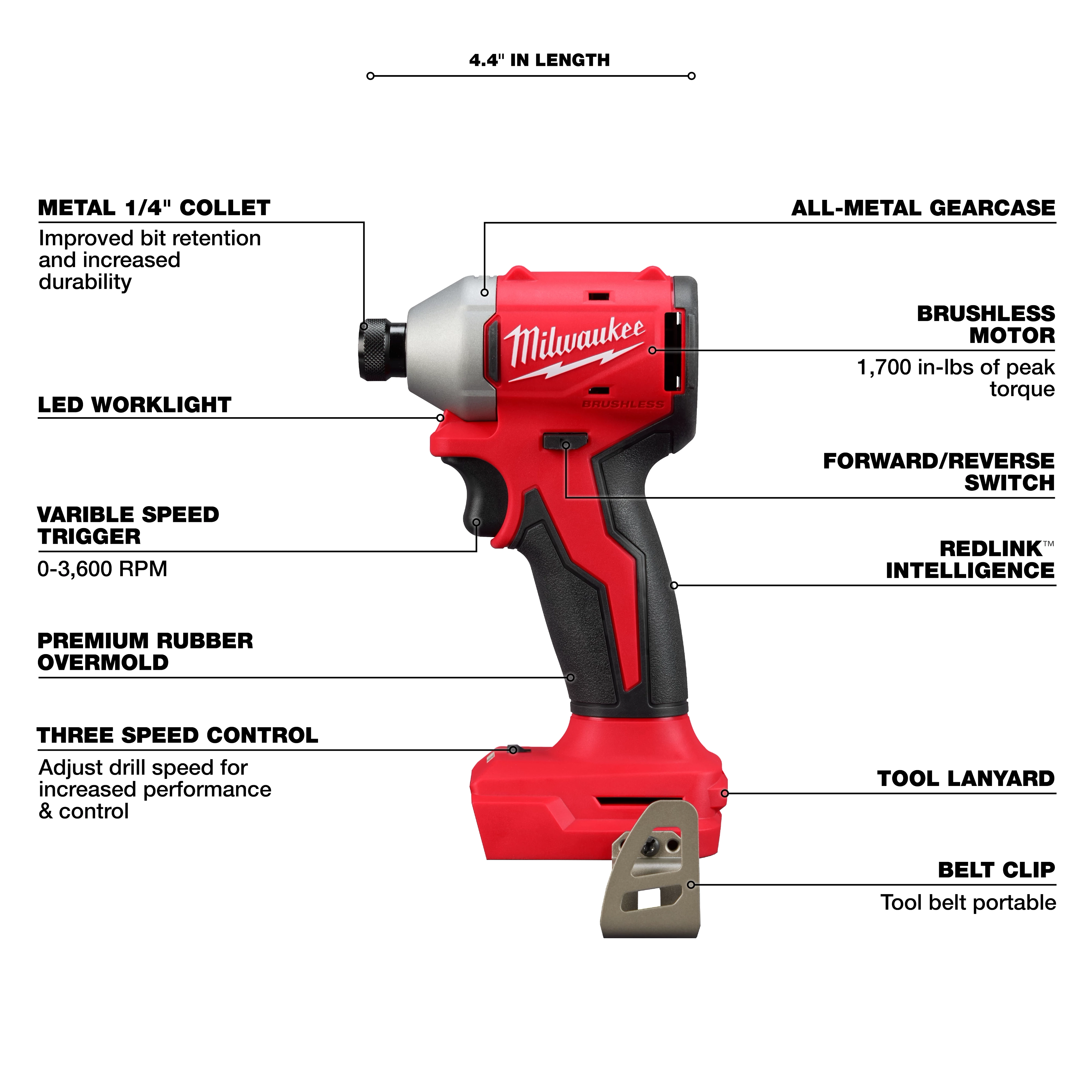 M18™ Compact Brushless 1/4" Hex 3-Speed Impact Driver