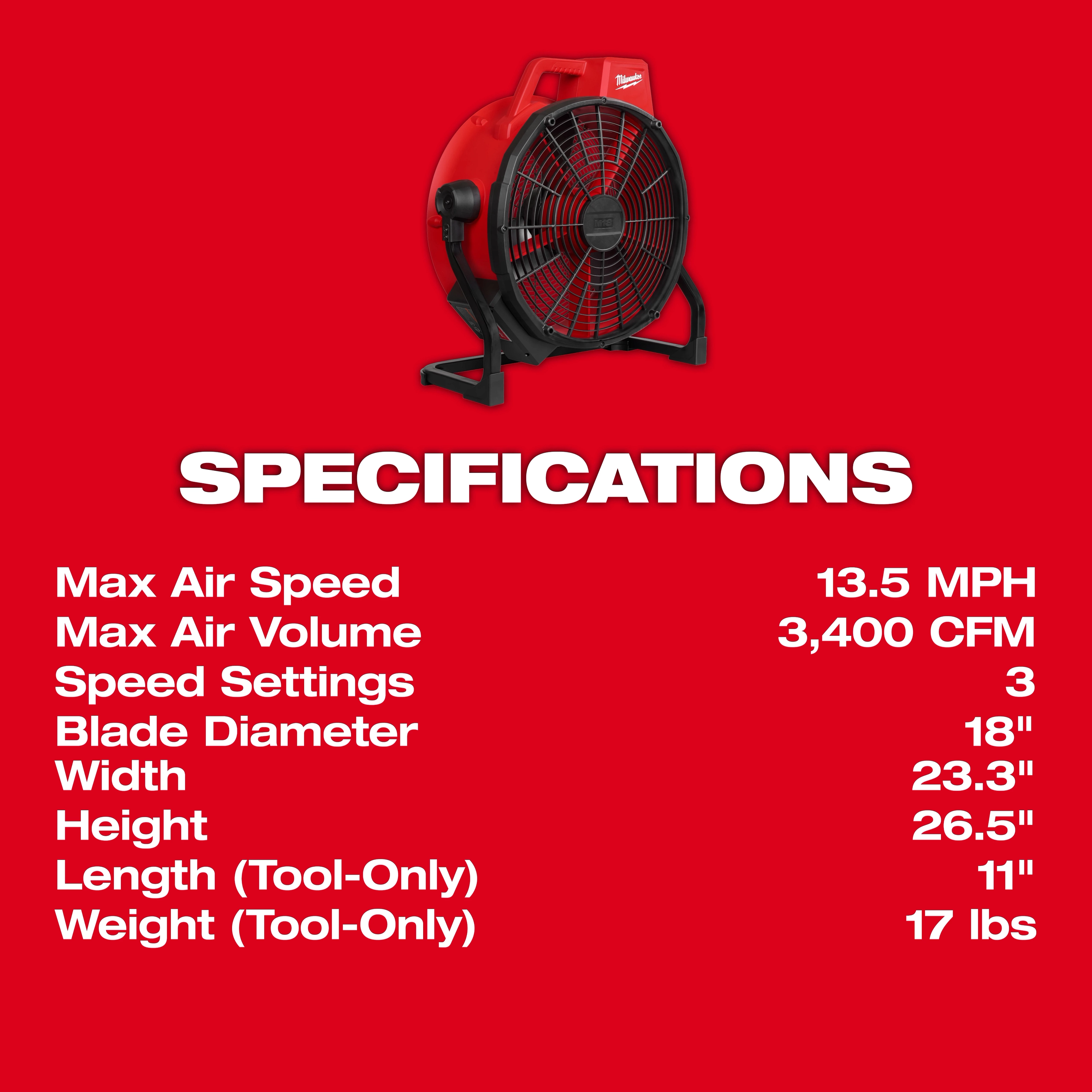 M18™ Brushless 18" Fan