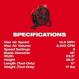 M18™ Brushless 18" Fan
