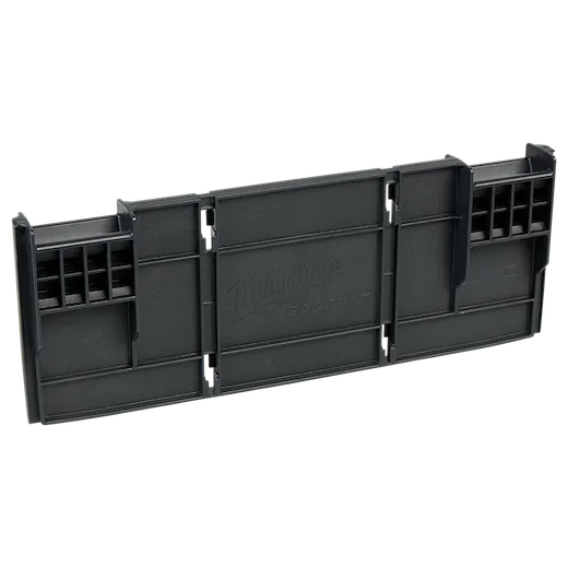 The Divider for PACKOUT™ Drawer Tool Boxes is a black plastic organizational accessory designed to fit inside tool drawers.