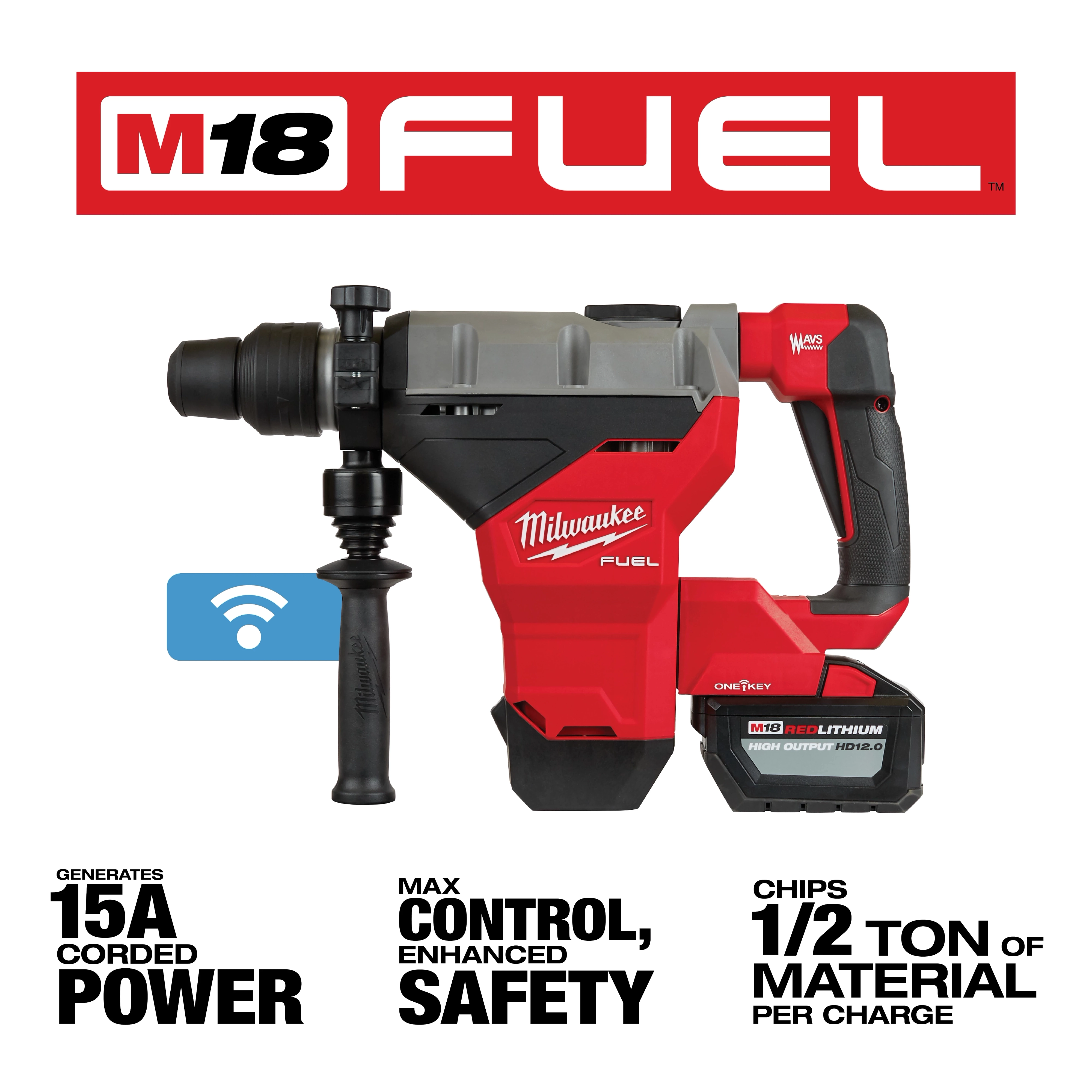 M18 FUEL 1-3/4" SDS MAX Rotary Hammer Kit w/ (2) 12.0 Battery FUEL USP