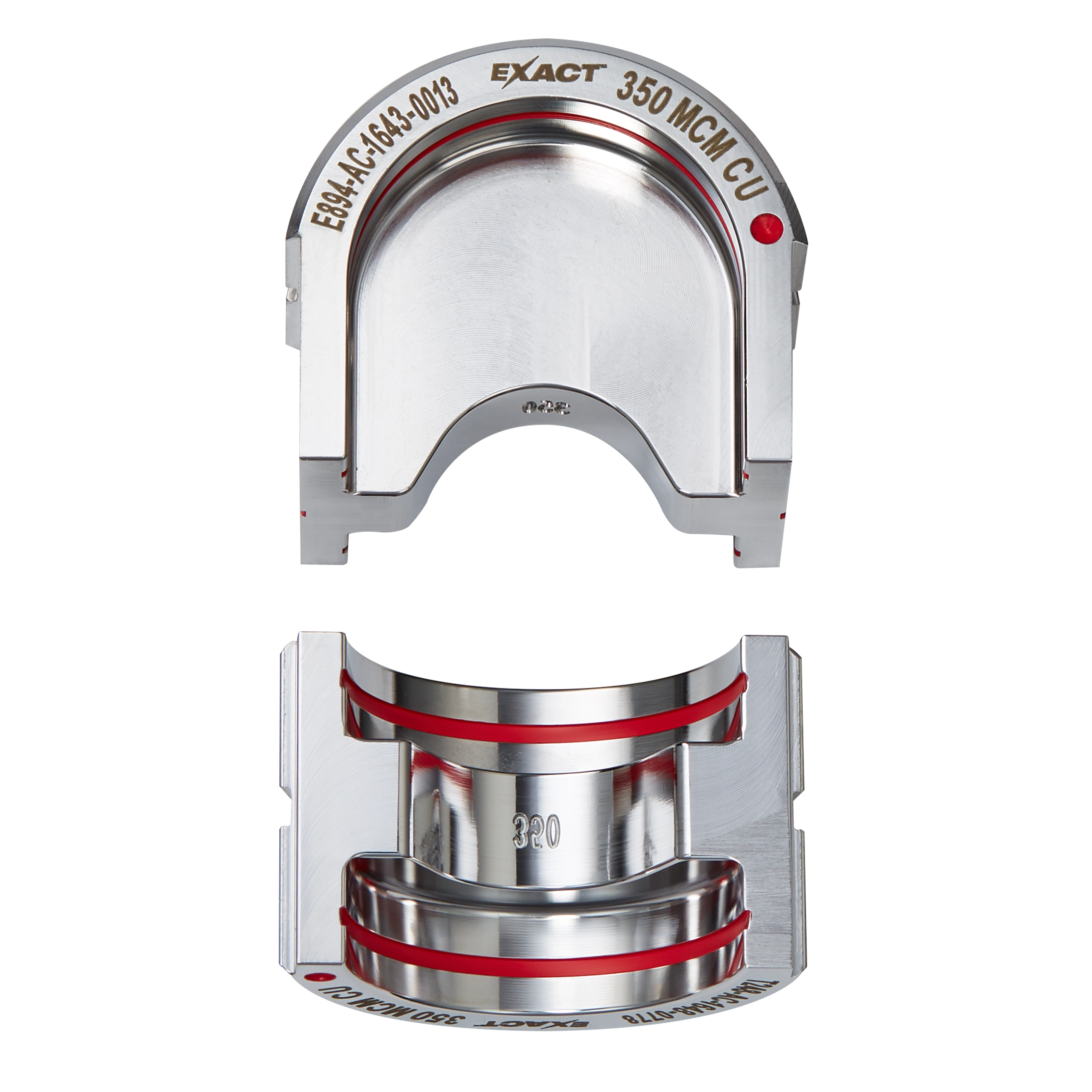 FORCELOGIC™ M18™ 750 MCM Crimper Kit features durable metal jaws designed for crimping electrical cables. The kit includes EXACT™ 350 MCM CU dies for precision work.