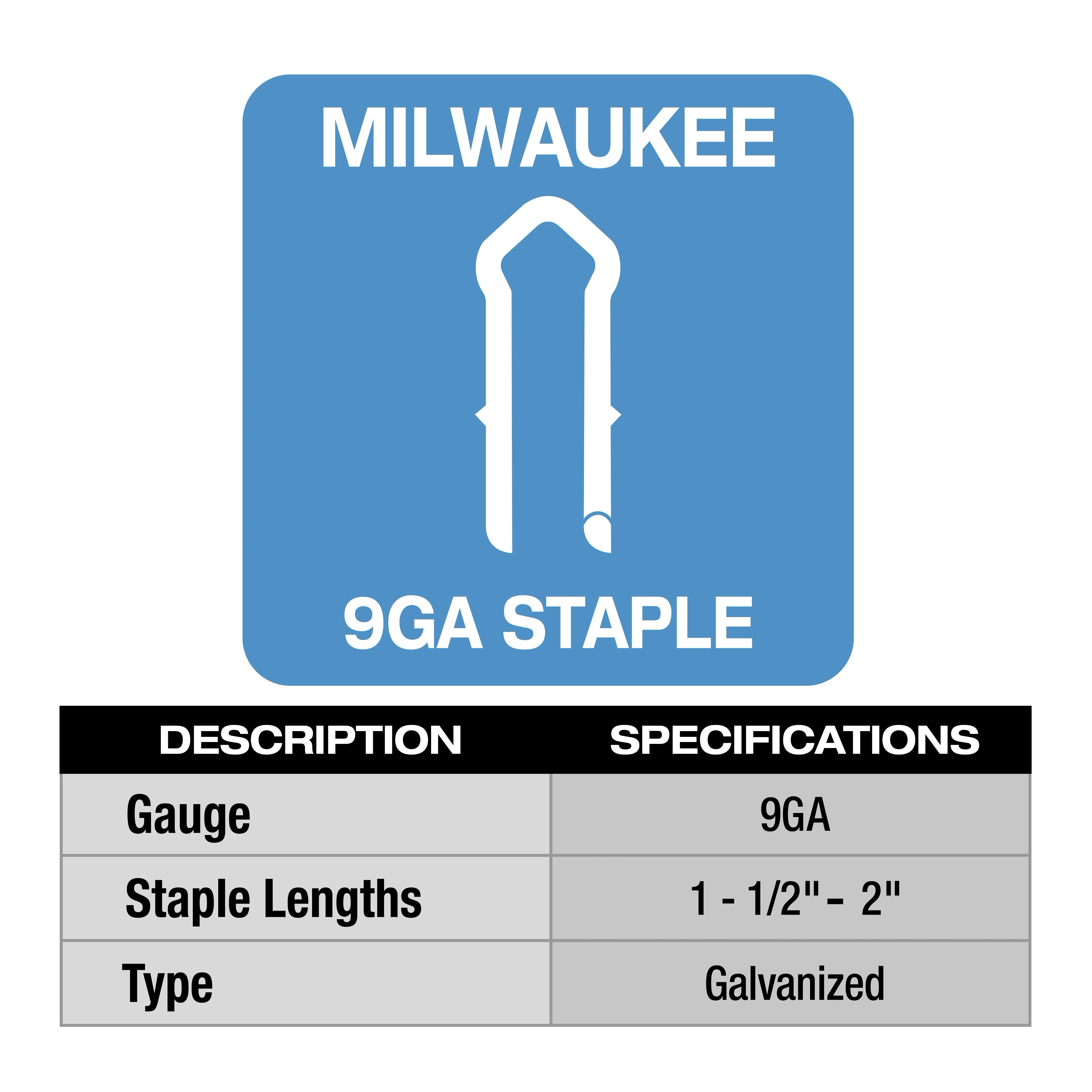 M18 FUEL™ Utility Fencing Stapler Staple Specs