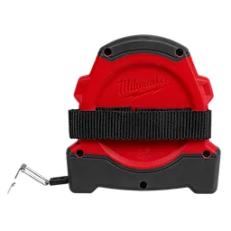 100FT Closed Reel Long Tape in a red and black housing with a carrying strap, featuring an ergonomic design and a metal hook.