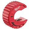 Milwaukee Close Quarters Tubing Cutters, a red circular tool with a ribbed grip and internal cutting blade, ideal for tight spaces.