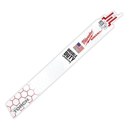 Product image for Milwaukee 48-00-5788 9" x 18-TPI TORCH™ SAWZALL® Carbide Blade, Rigid Conduit/Strut (5/Pack)