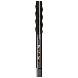 5/16-24 NF Straight Flute Plug Tap is a metal tool with a threaded cutting edge used for creating internal threads.