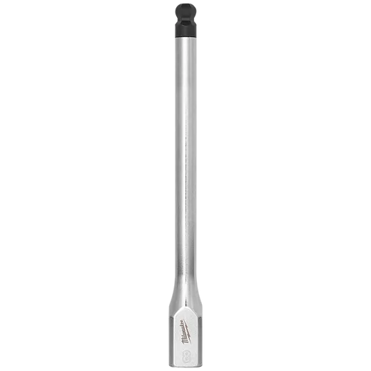 The 3/8" Drive 8mm Long Ball End Hex Bit Socket is a metallic tool with a long, cylindrical shaft and a hexagonal tip. It features a smooth, polished finish and is designed for precision work in tightening or loosening hex screws.