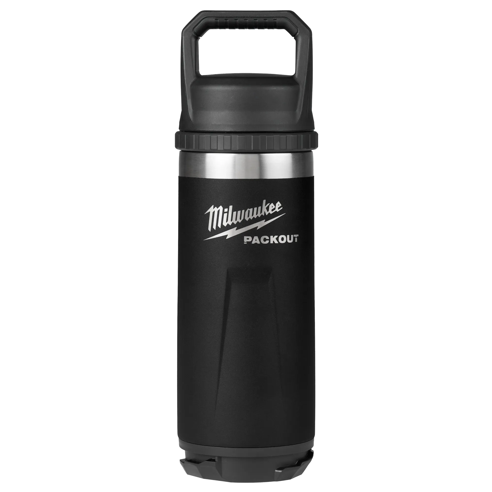 Image of the Milwaukee PACKOUT 18oz Insulated Bottle with Chug Lid in black