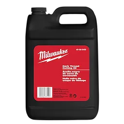Milwaukee Dark Thread Cutting Oil in a black 1-gallon container with red label, measuring 49-08-5100 on the top right corner.