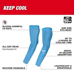 Cooling Cut Level 1 Protective Sleeves - 16" provide UPF 50+ protection, are machine washable, lightweight, breathable, with a comfortable fit.