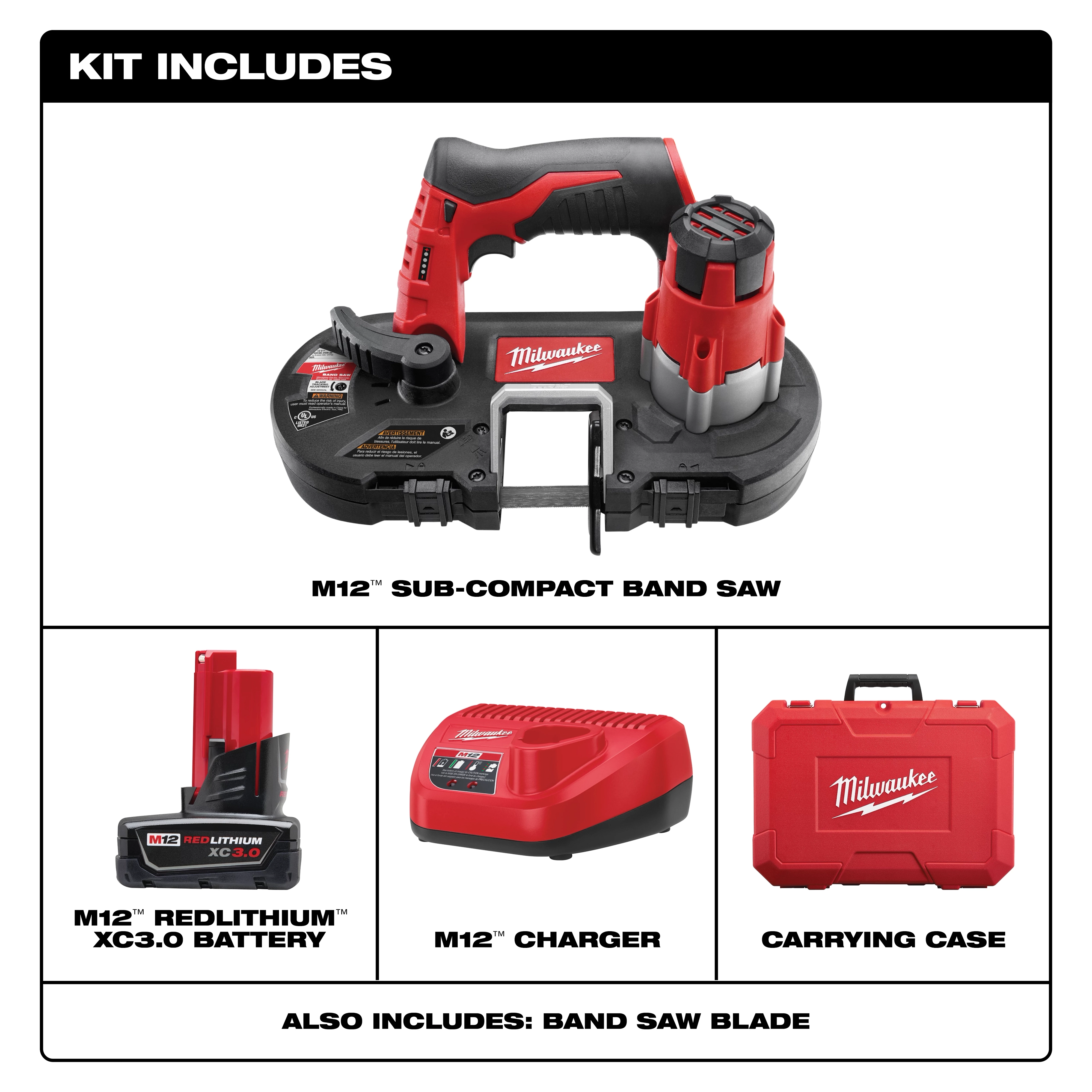 M12 Sub-Compact Band Saw Kit Includes
