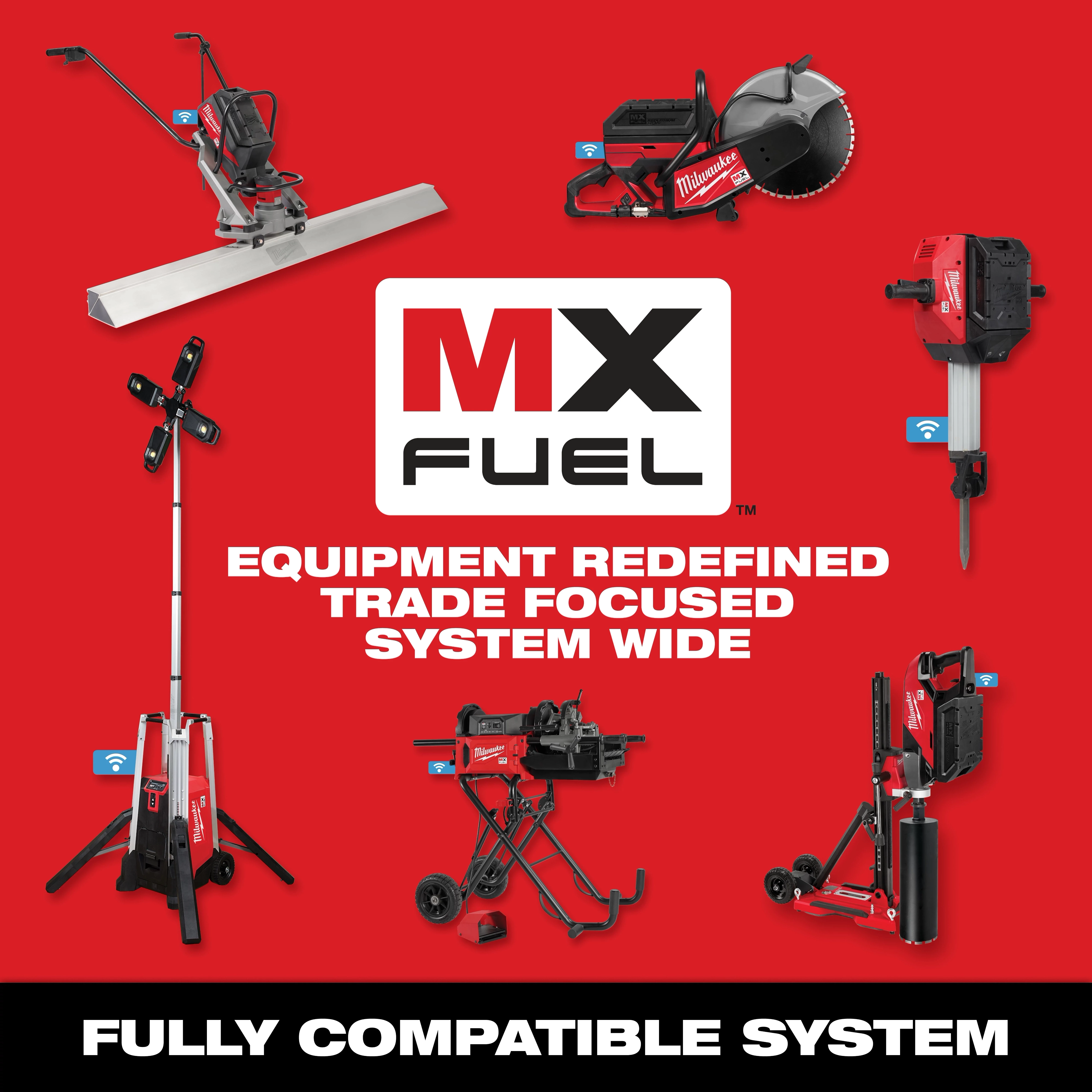 MX FUEL™ Battery System Tile
Equipment Redefined
Trade Focused
System Wide
Fully Compatible System