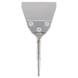 Metal scraper blade attachment, part number 48-62-6046, featuring a wide, flat blade secured with three screws on a cylindrical shank.