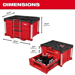 PACKOUT™ Multi-Depth 3-Drawer Dimensions