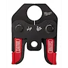 PEX Crimp Jaws tool with black and red components, designed for crimping PEX tubing. Features the brand Milwaukee.
