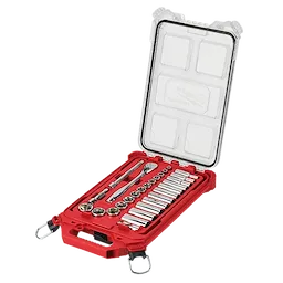 48-22-9481 - 28PC 3/8” SAE Ratchet and Socket Set with PACKOUT™ Low-Profile Compact Organizer