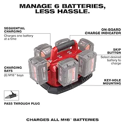 M18™ Six Bay Sequential Charger