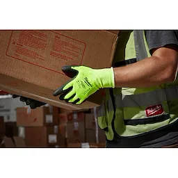 48-73-8912 - High Visibility Cut Level 1 Polyurethane Dipped Glove - L