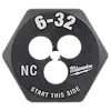 Milwaukee 6-32 NC 1-Inch Hex Die, featuring markings for size and usage direction. Text includes "START THIS SIDE" on the bottom.