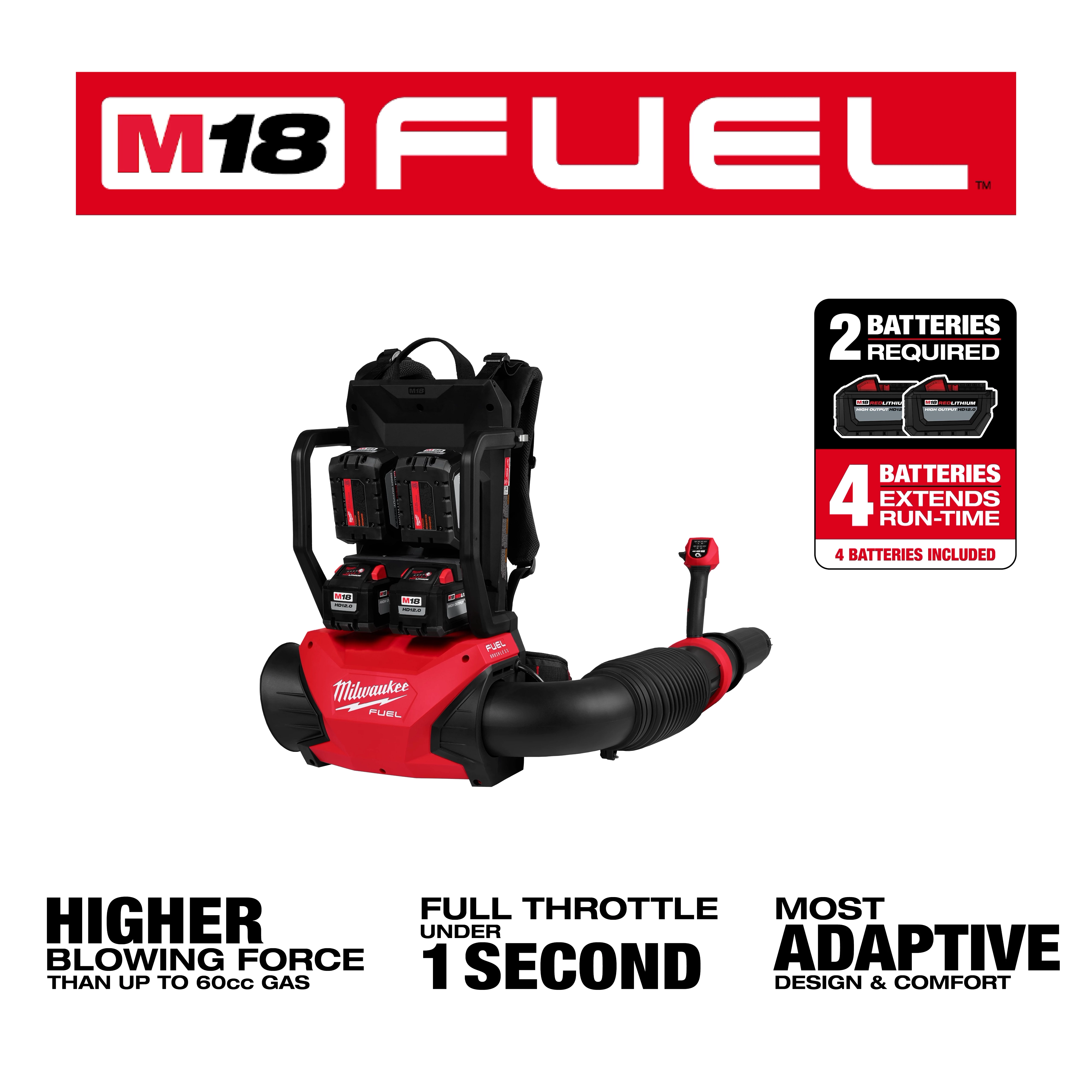 M18 FUEL™ Dual Battery Backpack Blower
