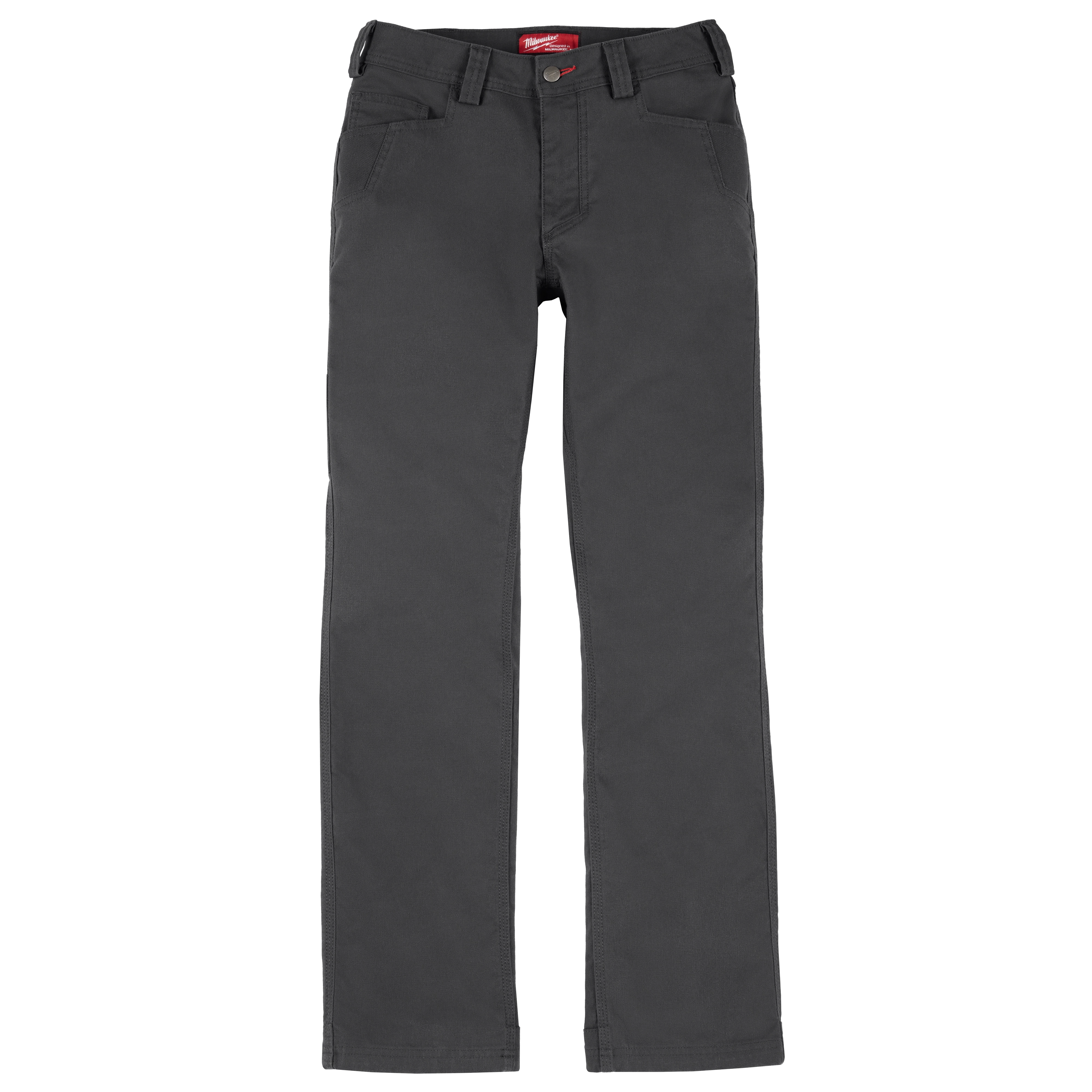 Women's Work Pants - Gray. The pants have a professional and tailored appearance suitable for a formal work setting.