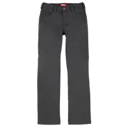 Women's Work Pants - Gray. The pants have a professional and tailored appearance suitable for a formal work setting.