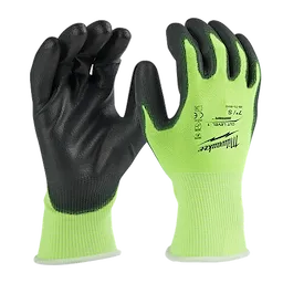 48-73-8910 - High Visibility Cut Level 1 Polyurethane Dipped Glove - S