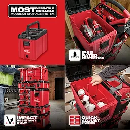 Hover Image modular storage system with IP65 rated protection, impact-resistant body, and quick-adjust dividers for easy organization.