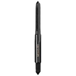 M5-0.80 20mm Straight Flute Plug Tap in black with etched text on the body, showing cutting edges and flutes.