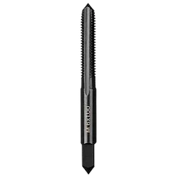 M6-1.00 20mm Straight Flute Plug Tap, a black metal tool with engraved gold marking, designed for threading holes.