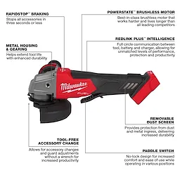 M18 FUEL 4-1/2"/5" Grinder Paddle Switch, No-Lock Walkaround