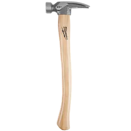 23oz Milled Face Hickory Handle Framing Hammer with a polished metal head and a natural hickory wood handle.
