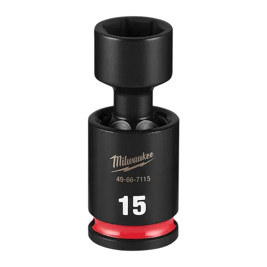 SHOCKWAVE Impact Duty 3/8" Drive 15MM Standard Swivel Socket standing upright on a plain background.