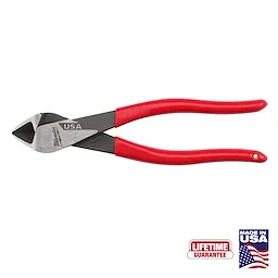 8" Diagonal Dipped Grip Cutting Pliers (USA)