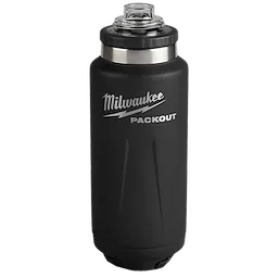 Image of the Milwaukee PACKOUT 36oz Insulated Bottle in black