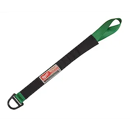 50LBS Anchor Strap with a black body, green looped end, and red label featuring product specifications.