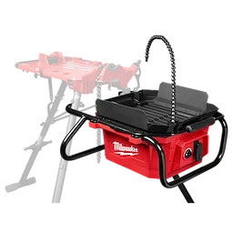 Milwaukee M18 Brushless Pipe Threading Oiler attached to a dedicated workbench.