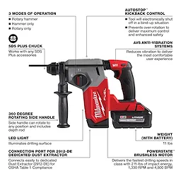 M18 FUEL™ 1" SDS Plus Rotary Hammer Kit
