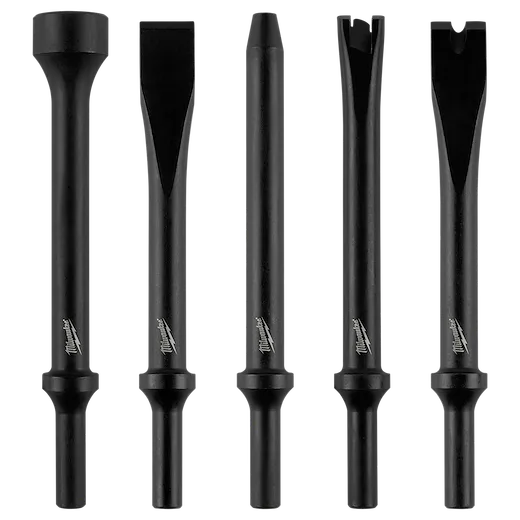 5PC Hammer Chisel Bit Set, Hammer displayed upright in a row against a plain background.