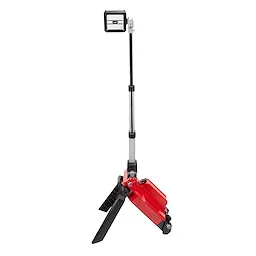 The M18 Rocket Dual Pack Tower Light is a tripod-mounted work light with an extendable pole and LED light head, featuring a red base.