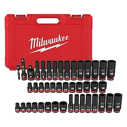 43PC SHOCKWAVE Impact Duty(TM) 3/8" Drive SAE & Metric Deep 6 Point Socket Set