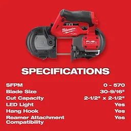 M12 FUEL Compact Band Saw Specifications