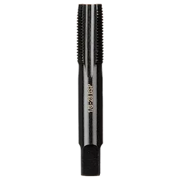 1/8-28 BSP Straight Flute Taper Tap features a black metallic finish with flute cutting edges for threading applications.